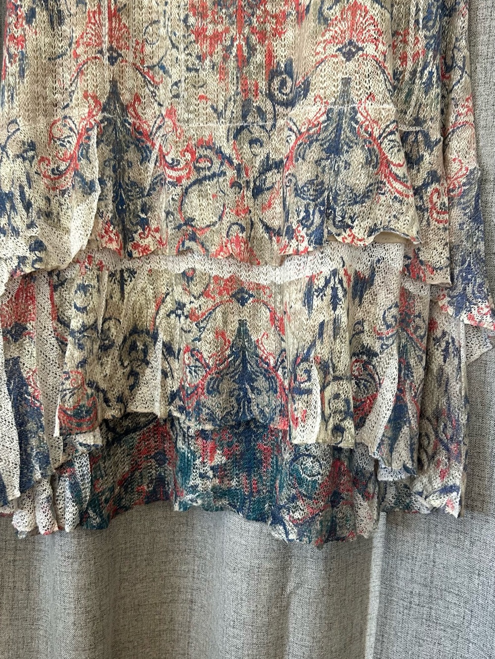 Reba McEntire Western Floral Crochet Midi Skirt size Medium - Picture 3 of 8